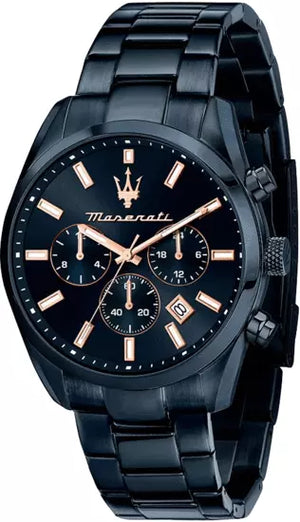 Maserati Attrazione Chronograph Blue Dial Blue Steel Strap Watch for Men - R8873626003 Authentic Buy Shop Now