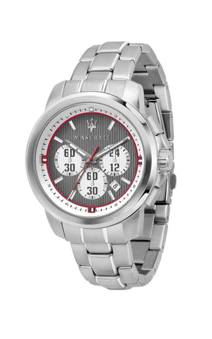 Maserati Royale Chronograph Grey Dial Silver Steel Strap Watch For Men - R8873637003 Authentic Buy Shop Now