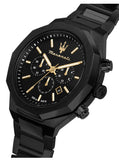 Maserati Stile Chronograph Black Dial Black Steel Strap Watch For Men - R8873642005 Authentic Buy Shop Now