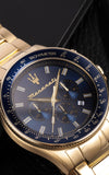 Maserati SFIDA Analog Blue Dial Gold Stainless Steel Watch For Men - R8873640008 Authentic Buy Shop Now