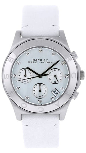 Marc Jacobs Blade White Dial White Leather Strap Watch for Women - MBM1187 Authentic Buy Shop Now