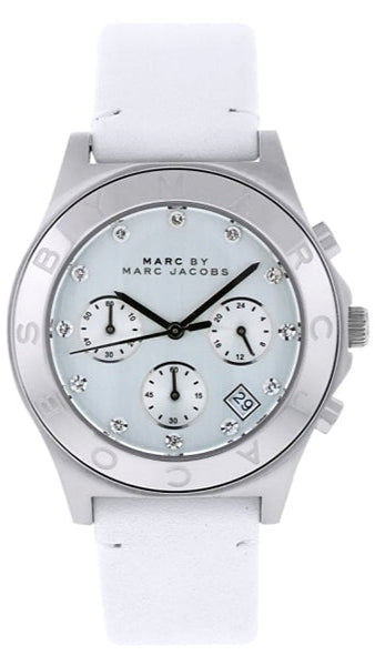 Marc Jacobs Blade White Dial White Leather Strap Watch for Women - MBM1187 Authentic Buy Shop Now