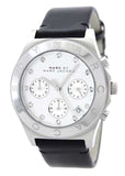 Marc Jacobs Blade Chronograph White Dial Black Leather Strap Watch for Women - MBM1189 Authentic Buy Shop Now