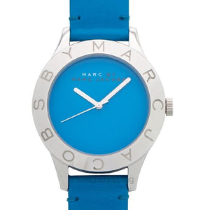 Marc Jacobs Blade Blue Dial Blue Leather Strap Watch for Women - MBM1202 Authentic Buy Shop Now