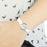 Marc Jacobs Henry Dinky White Dial White Leather Strap Watch for Women - MBM1234 Authentic Buy Shop Now