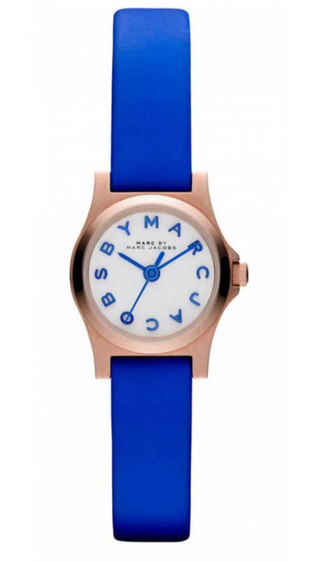 Marc Jacobs Henry White Dial Blue Leather Strap Watch for Women - MBM1238 Authentic Buy Shop Now