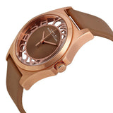 Marc Jacobs Henry Dinky Skeleton Beige Dial Beige Leather Strap Watch for Women - MBM1245 Authentic Buy Shop Now
