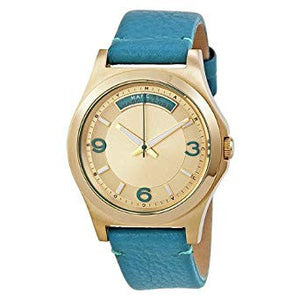 Marc Jacobs Baby Dave Gold Dial Blue Leather Strap Watch for Women - MBM1263 Authentic Buy Shop Now