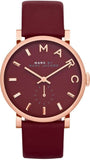 Marc Jacobs Baker Maroon Dial Maroon Leather Strap Watch for Women - MBM1267 Authentic Buy Shop Now