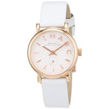 Marc Jacobs Baker White Dial White Leather Strap Watch for Women - MBM1284 Authentic Buy Shop Now
