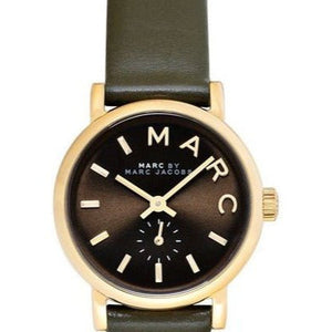 Marc Jacobs Baker Olive Dial Olive Leather Strap Watch for Women - MBM1330 Authentic Buy Shop Now