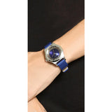 Marc Jacobs Henry Skeleton Blue Dial Blue Leather Strap Watch for Women - MBM1337 Authentic Buy Shop Now
