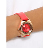 Marc Jacobs Henry Skeleton Red Dial Red Leather Strap Watch for Women - MBM1338 Authentic Buy Shop Now