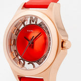 Marc Jacobs Henry Skeleton Red Dial Red Leather Strap Watch for Women - MBM1338 Authentic Buy Shop Now