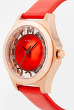 Marc Jacobs Henry Skeleton Red Dial Red Leather Strap Watch for Women - MBM1338 Authentic Buy Shop Now