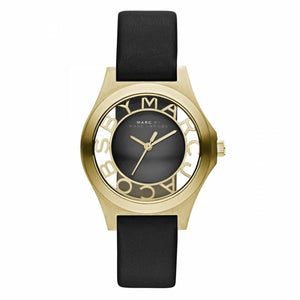 Marc Jacobs Henry Skeleton Black Dial Black Leather Strap Watch for Women - MBM1340 Authentic Buy Shop Now