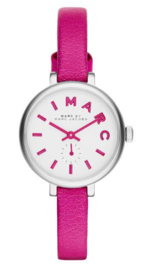 Marc Jacobs Sally White Dial Pink Leather Strap Watch for Women - MBM1353 Authentic Buy Shop Now