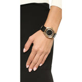 Marc Jacobs Tether Black Dial Black Leather Strap Watch for Women - MBM1376 Authentic Buy Shop Now