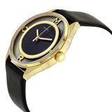 Marc Jacobs Tether Black Dial Black Leather Strap Watch for Women - MBM1376 Authentic Buy Shop Now