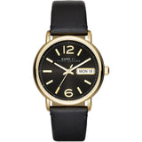 Marc Jacobs Fergus Black Dial Black Leather Strap Watch for Women - MBM8651 Authentic Buy Shop Now