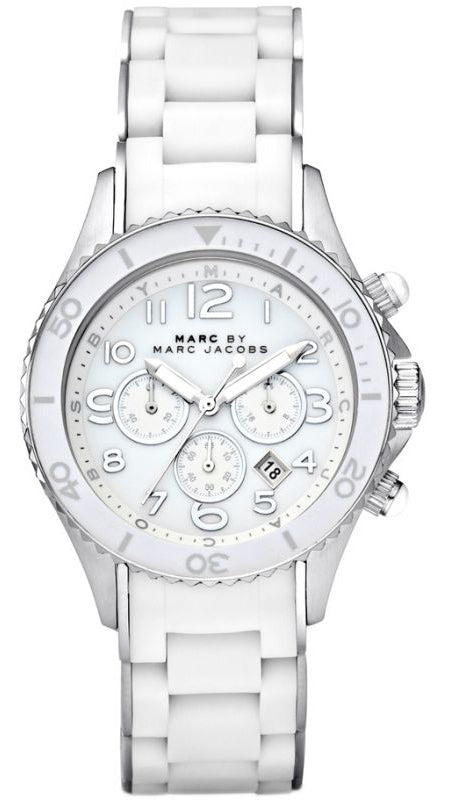 Marc Jacobs Rock White Dial White Silicone Strap Watch for Women - MBM2545 Authentic Buy Shop Now