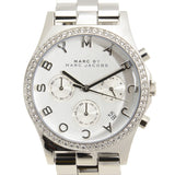 Marc Jacobs Henry Chronograph Silver Dial Silver Steel Strap Watch for Women - MBM3104 Authentic Buy Shop Now