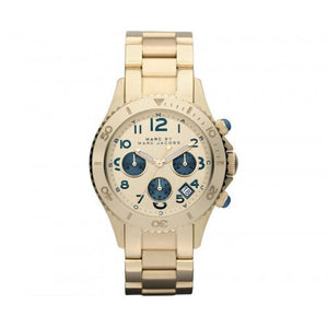 Marc Jacobs Rock Metal Chronograph Gold Dial Gold Steel Strap Watch for Men - MBM3158 Authentic Buy Shop Now
