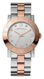 Marc Jacobs Amy Silver Dial Two Tone Steel Strap Watch for Women - MBM3194 Authentic Buy Shop Now