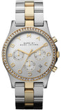 Marc Jacobs Henry Chronograph Silver Dial Two Tone Steel Strap Watch for Women - MBM3197 Authentic Buy Shop Now
