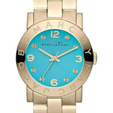 Marc Jacobs Amy Blue Dial Gold Steel Strap Watch for Women - MBM3220 Authentic Buy Shop Now
