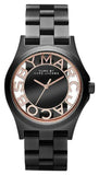 Marc Jacobs Henry Skeleton Black Dial Black Steel Strap Watch for Women - MBM3254 Authentic Buy Shop Now