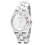 Marc Jacobs Henry Skeleton Silver Dial Silver Steel Strap Watch for Women - MBM3262 Authentic Buy Shop Now