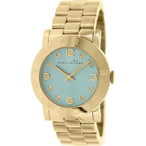 Marc Jacobs Amy Blue Dial Gold Steel Strap Watch for Women - MBM3301 Authentic Buy Shop Now