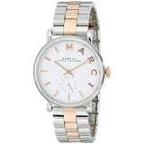Marc Jacobs Baker White Dial Two Tone Steel Strap Watch for Women - MBM3312 Authentic Buy Shop Now