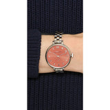 Marc Jacobs Sally Orange Dial Silver Steel Strap Watch for Women - MBM3365 Authentic Buy Shop Now