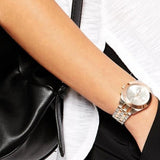 Marc Jacobs Peeker Chronograph Silver Two Tone Steel Strap Watch for Women - MBM3369 Authentic Buy Shop Now