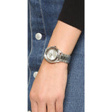 Marc Jacobs Tether Transparent Silver Dial Silver Steel Strap Watch for Women - MBM3412 Authentic Buy Shop Now
