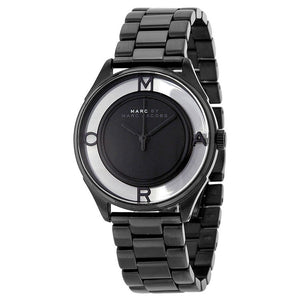 Marc Jacobs Tether Transparent Black Dial Black Steel Strap Watch for Women - MBM3419 Authentic Buy Shop Now