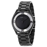 Marc Jacobs Tether Transparent Black Dial Black Steel Strap Watch for Women - MBM3419 Authentic Buy Shop Now