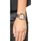 Marc Jacobs Tether Transparent White Dial Two Tone Steel Strap Watch for Women - MBM3436 Authentic Buy Shop Now
