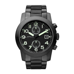 Marc Jacobs Larry Chronograph Black Dial Black Steel Strap Watch for Men - MBM5032 Authentic Buy Shop Now