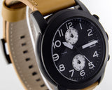 Marc Jacobs Larry Chronograph Black Dial Brown Leather Strap Watch for Men - MBM5053 Authentic Buy Shop Now