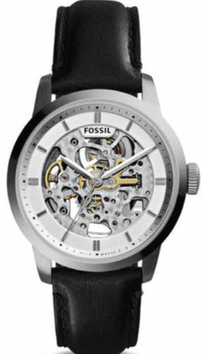 Fossil Townsman Automatic Skeleton White Dial Black Leather Strap Watch for Men - ME3085 Authentic Buy Shop Now
