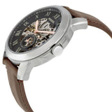 Fossil Grant Automatic Skeleton Black Dial Brown Leather Strap Watch for Men - ME3095 Authentic Buy Shop Now