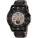 Fossil Grant Sport Automatic Skeleton Black Dial Black Leather Strap Watch for Men - ME3138 Authentic Buy Shop Now