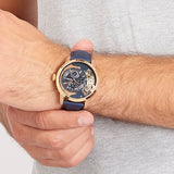 Fossil Townsman Twist Skeleton Blue Dial Blue Leather Strap Watch for Men - ME1138 Authentic Buy Shop Now