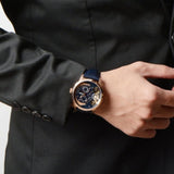 Fossil Townsman Twist Skeleton Blue Dial Blue Leather Strap Watch for Men - ME1138 Authentic Buy Shop Now