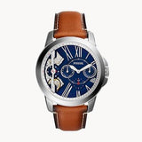 Fossil Grant Twist Multifunction Blue Dial Brown Leather Strap Watch for Men - ME1161 Authentic Buy Shop Now