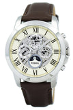 Fossil Grant Automatic White Dial Brown Leather Strap Watch for Men - ME3027 Authentic Buy Shop Now