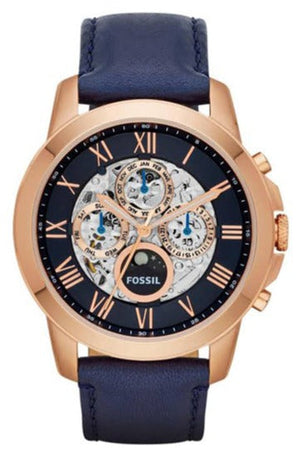 Fossil Grant Automatic Blue Dial Blue Leather Strap Watch for Men - ME3029 Authentic Buy Shop Now